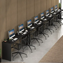 Ver imagem 2 de Mesas de Escritório Plataforma 8 Lugares Modelo Side To Side - 7,20 X 0,45 com Caixa Tomada - Preto