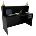 Ver imagem 5 de Balcão Atendimento Recepção Consultório 140x60cm 2 Gavetas Preto