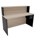 Ver imagem 3 de Balcão Atendimento Recepção Consultório 140x60cm com Gaveta Bege/Carvalho