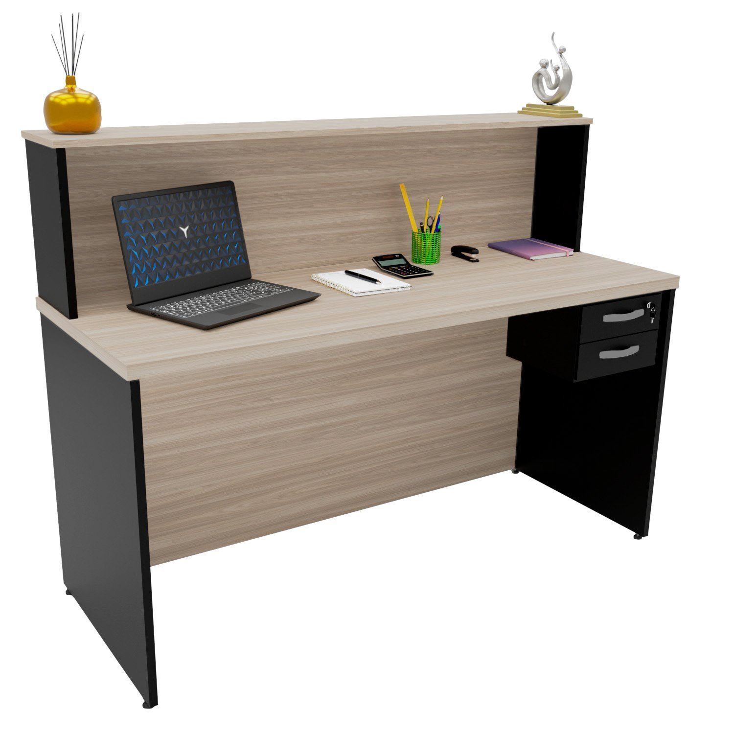 Balcão Atendimento Recepção Consultório 140x60cm com Gaveta - 5