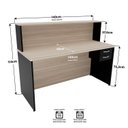 Ver imagem 4 de Balcão Atendimento Recepção Consultório 140x60cm com Gaveta Bege/Carvalho