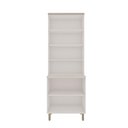 Ver imagem 2 de Cristaleira 80cm 2 Portas Vidro Balcão Mdf Cozinha Modulada Cor:fendi com Branco