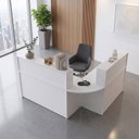 Ver imagem 1 de Balcão Atendimento de Canto em L Recepção Consultório 200x200cm Branco
