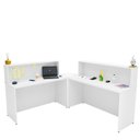 Ver imagem 5 de Balcão Atendimento de Canto em L Recepção Consultório 200x200cm Branco