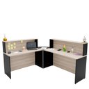 Ver imagem 5 de Balcão Atendimento de Canto em L Recepção Consultório 140x60cm