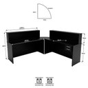 Ver imagem 5 de Balcão Atendimento de Canto para Recepção 2 Gavetas