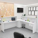 Ver imagem 1 de Balcão Atendimento de Canto para Recepção 2 Gavetas