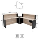 Ver imagem 5 de Balcão Atendimento de Canto para Recepção 2 Gavetas