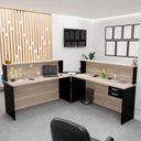 Ver imagem 1 de Balcão Atendimento de Canto para Recepção 2 Gavetas