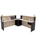 Ver imagem 3 de Balcão Atendimento de Canto para Recepção 2 Gavetas