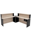 Ver imagem 4 de Balcão Atendimento de Canto para Recepção 2 Gavetas