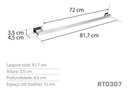 Ver imagem 4 de Toalheiro Porta Toalha Banho Banheiro 80 cm Inox - Kromus RT0307