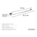 Ver imagem 3 de Toalheiro 80 Cm Inox - Kromus Rt0307