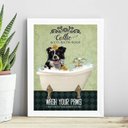 Ver imagem 1 de Quadro Decorativo Banheiro Border Collie 24x18cm:madeira Preta
