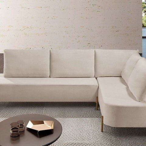 Sofá de Canto com Chaise Londres Branco