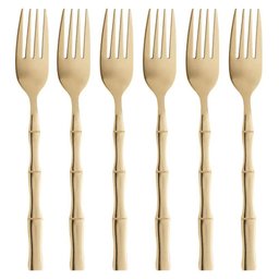 Conjunto 6 Garfos Mesa Bambu Elegant Champanhe 19,8cm 1813 - 1