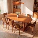 Ver imagem 1 de Conjunto Sala de Jantar 1 Mesa Orgânica Tali 210cm 8 Cadeiras Miriti CabeCasa MadeiraOriginals