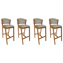 Ver imagem 1 de Kit 4 Banquetas Altas de Madeira Maciça Ana em Linho Premium Cor do Assento:bege Linho;cor da Estrut