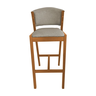 Kit 4 Banquetas Altas de Madeira Maciça Ana em Linho Premium Cor do Assento:bege Linho;cor da Estrut - 4