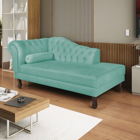 Diva Recamier Dora 130cm Lado Direito Azul Tiffany