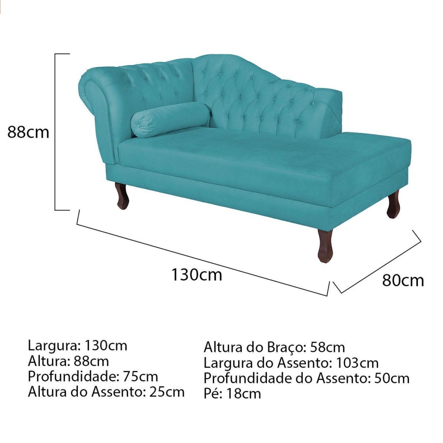 Diva Recamier Dora 130cm Lado Direito Suede - 3
