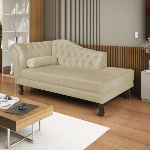 Diva Recamier Dora 130cm Lado Direito Bege