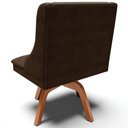 Ver imagem 6 de Kit 6 Cadeiras Decorativas Sala de Jantar Base Giratória de Madeira Firenze Suede Marrom/Natural G19