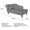 Ver imagem 3 de Diva Recamier Dora 130cm Lado Direito Cinza