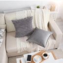 Ver imagem 3 de Kit 2 Capas P/ Almofada em Pelucia Wave Soft - 43x43 Cm Cinza