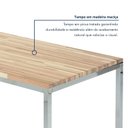 Ver mais imagens de Mesa de Jantar Retangular Tampo Madeira Maciça 140CMX85CM Smart Marrom/Cromado