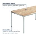 Ver imagem 6 de Mesa de Jantar Retangular Tampo Madeira Maciça 140CMX85CM Smart Marrom/Cromado