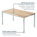 Ver imagem 4 de Mesa de Jantar Retangular Tampo Madeira Maciça 140CMX85CM Smart Marrom/Cromado