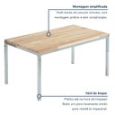 Ver imagem 5 de Mesa de Jantar Retangular Tampo Madeira Maciça 140CMX85CM Smart Marrom/Cromado