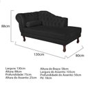 Ver imagem 3 de Diva Recamier Dora 130cm Lado Direito Preto