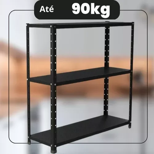 Ver imagem 2 de Bancada 30x91x1,00mt com 3 Bandejas Cor Preta