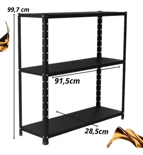 Bancada 30x91x1,00mt com 3 Bandejas Cor Preta - 4