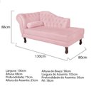 Ver imagem 3 de Diva Recamier Dora 130cm Lado Direito Rosa Bebê