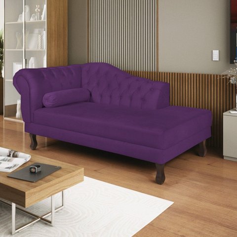 Diva Recamier Dora 130cm Lado Direito Roxo