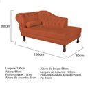 Ver imagem 3 de Diva Recamier Dora 130cm Lado Direito Laranja Terracota