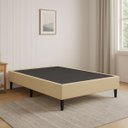Ver imagem 1 de Caixa Base Box Queen Resistente em Veludo Premium Moderno:bege