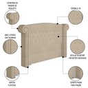 Ver imagem 5 de Cabeceira Cama Box Queen 160cm Provença e Recamier Veneto P02 Bouclé Bege - Mpozenato