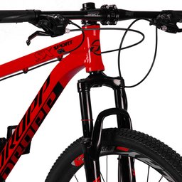 Bicicleta MTB SX Sport Aro 29 Quadro 15 com 21 Marchas Shimano Freio Mecânico Vermelho Preto - - 5