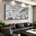 Ver imagem 2 de Quadro Abstrato Fluido Branco Br Artes Grande 118x78
