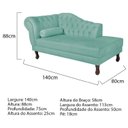 Ver imagem 3 de Diva Recamier Dora 140cm Lado Direito Azul Tiffany