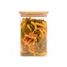 Pote de Vidro 1,1l com Tampa de Bambu Hermético Quadrado - Tüd - 1