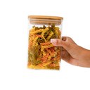 Ver imagem 2 de Pote de Vidro 1,1l com Tampa de Bambu Hermético Quadrado - Tüd