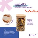 Ver imagem 4 de Pote de Vidro 1,1l com Tampa de Bambu Hermético Quadrado - Tüd