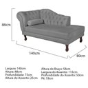 Ver imagem 3 de Diva Recamier Dora 140cm Lado Direito Cinza