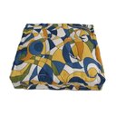 Ver imagem 1 de Futon Turco 50x50x12cm - Tecido Viscose C/ Algodão - Cor Estampado Abstrato Azul