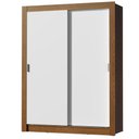 Ver imagem 2 de Guarda-Roupa Solteiro Madesa Denver 2 Portas de Correr Rustic/Branco Cor:Rustic/Branco